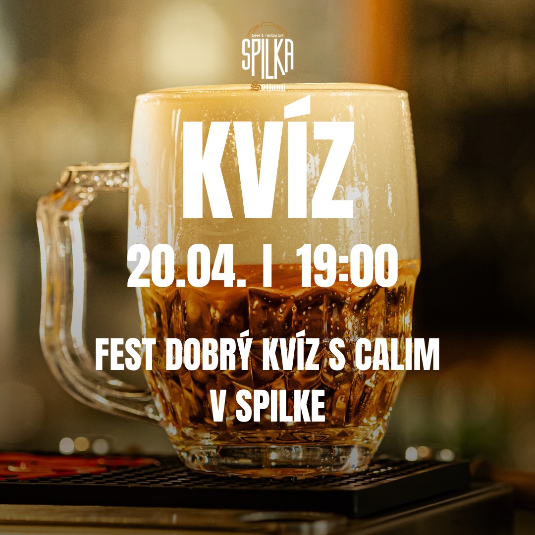 🧠 POZÓÓR! 🧠
Spilka opäť ožije kvízom plným zábavy, nových info a famózneho jedla 🍽️ + piva 🍻!
📍 Spilka (Nový Stein), Legionárska 8, BA
📅 Pondelok 20.04.2026 | ⏰ 19:00
💡 Tímy 2–6 hráčov | 4€/osoba | výborné ceny
Registruj sa cez link v bio. Ďakujeme.
Chyť si miesto, zavolaj partiu a príď preveriť svoje vedomosti. Tešíme sa na vás! 🙌