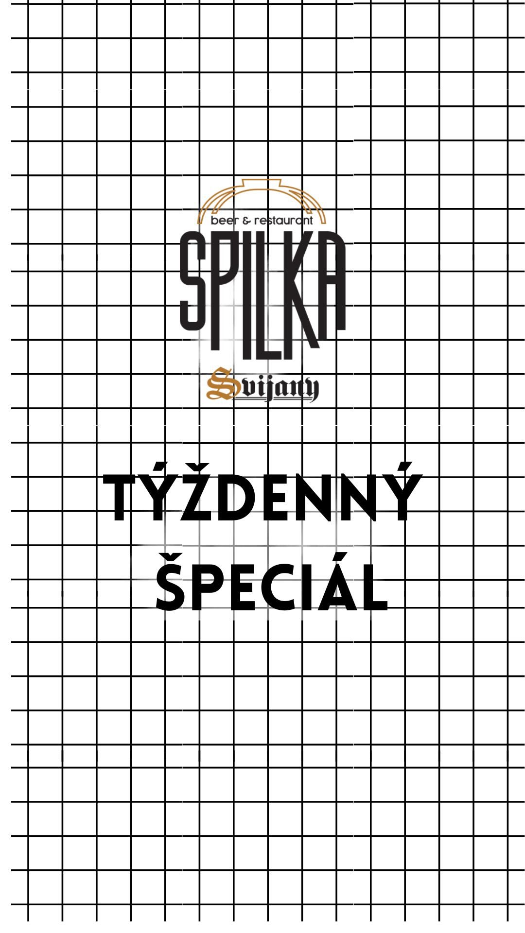 TÝŽDENNÉ ŠPECIÁLY 🤌🏻 sú v ponuke celý týždeň počas dňa (aj cez víkend) – teda aj mimo časov pre denné menu. 🤤 👉🏻
* Tortiglioni s dubákovo-smotanovou omáčkou, parmezánom a kúskami grilovanej panenky 250g (1,3,7,9) 13,90€ 
* Poké bowl s grilovanými krevetami na cesnaku, so zeleninkou, ryžou, mangom a jarnou cibuľkou 250g (2,11) 14,90€
🍳 Tešíme sa na vás 🍻
