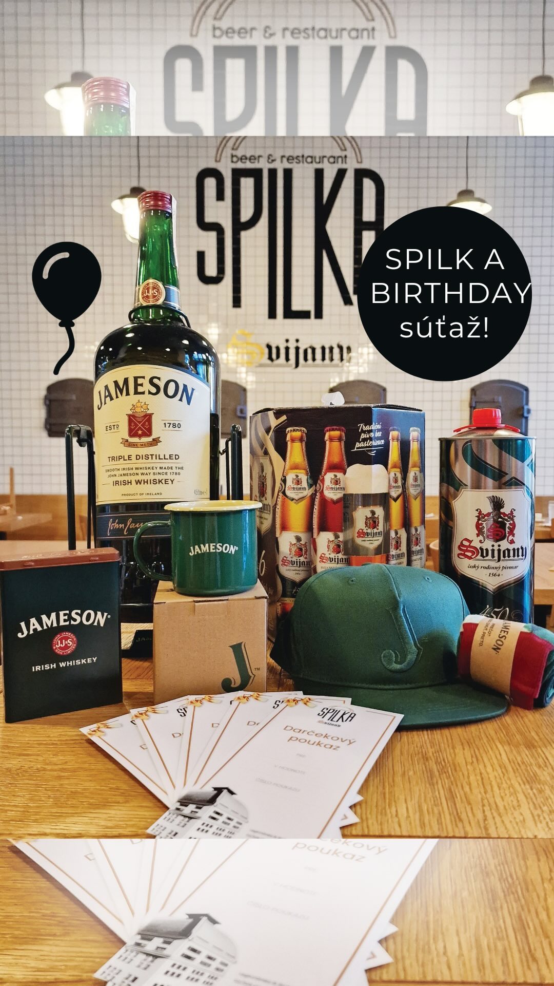 🎉🎂 SPILKA Birthday Súťaž! 🎁🌟
Pripojte sa k oslavám našich 3. narodenín SPILKY s vianočným losovaním 21.12.2023 plným úžasných cien! 🎊
✨ Za každú návštevu a účet nad 20EUR získavate šancu na účasť vo veľkom vianočnom losovaní o 33 super cien! 🎟️
‼️A ešte jedna podmienka: dajte nám FOLOW @spilkarestaurant na Instargrame a Facebooku
Losovanie sa uskotoční 21.12. LIVE na našom INSTAGRAME! 🎅
🏆 Hlavná cena - 4,5l fľaša Jameson v “kolíske”
Ďalšie ceny:
💸 5 x SPILKA voucher v hodnotách 1x60EUR, 1x50EUR, 1x40EUR, 1x30EUR, 1x20EUR
🥃 10 x Jameson ploskačka
🧢 8 x set Jameson čiapka + Jameson ponožky
☕ 3 x exkluzívny Jameson plechový hrnček
🍻 3 x Svijany multipack 6+pohár
🥤 3 x 2l PPCH “450” - plechovka pre chlapov
👉Nezmeškajte túto výnimočnú príležitosť a pridajte sa k našej SPILKA rodine na nezabudnuteľné narodeninové oslavy! 🎈🥳
#spilka #sutaz #narodeniny #restaurant #bratislava #jameson #beer #svijany #giveaway #birthday